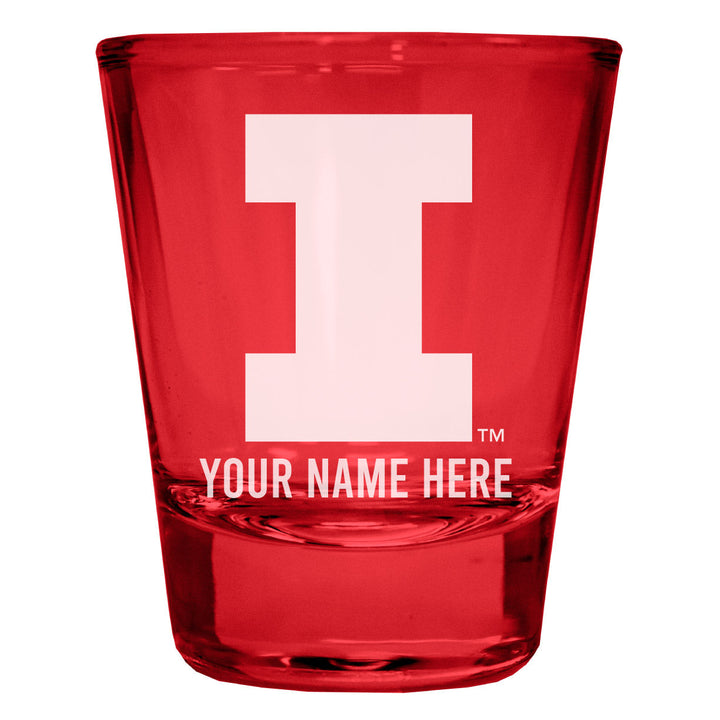 Illinois Fighting Illini Customizable Engraved Full Color 2oz Shot Glass Officially Licensed Collegiate Product Image 2