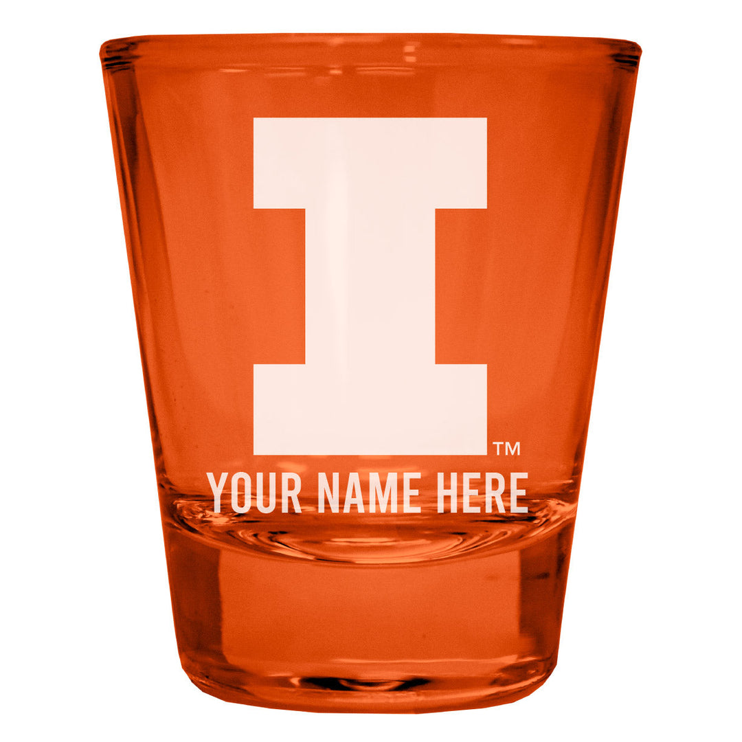 Illinois Fighting Illini Customizable Engraved Full Color 2oz Shot Glass Officially Licensed Collegiate Product Image 4