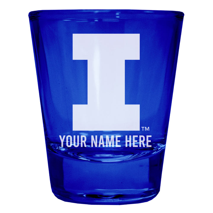 Illinois Fighting Illini Customizable Engraved Full Color 2oz Shot Glass Officially Licensed Collegiate Product Image 4