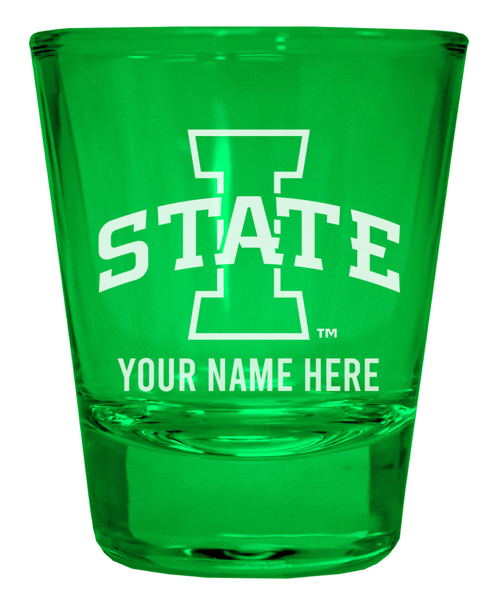 Iowa State Cyclones Customizable Engraved Full Color 2oz Shot Glass Officially Licensed Collegiate Product Image 2