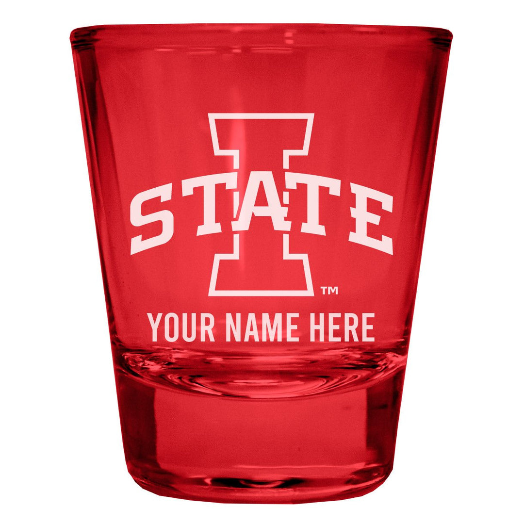 Iowa State Cyclones Customizable Engraved Full Color 2oz Shot Glass Officially Licensed Collegiate Product Image 1