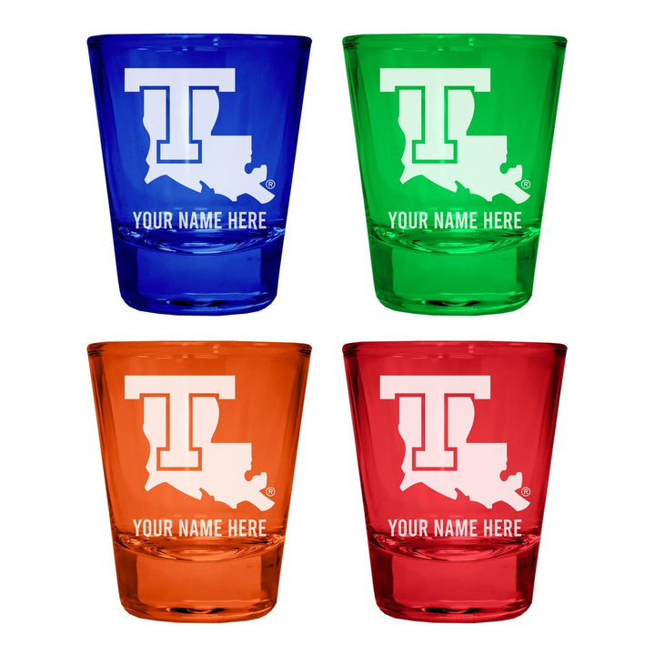 Louisiana Tech Bulldogs Customizable Engraved Full Color 2oz Shot Glass Officially Licensed Collegiate Product Image 3