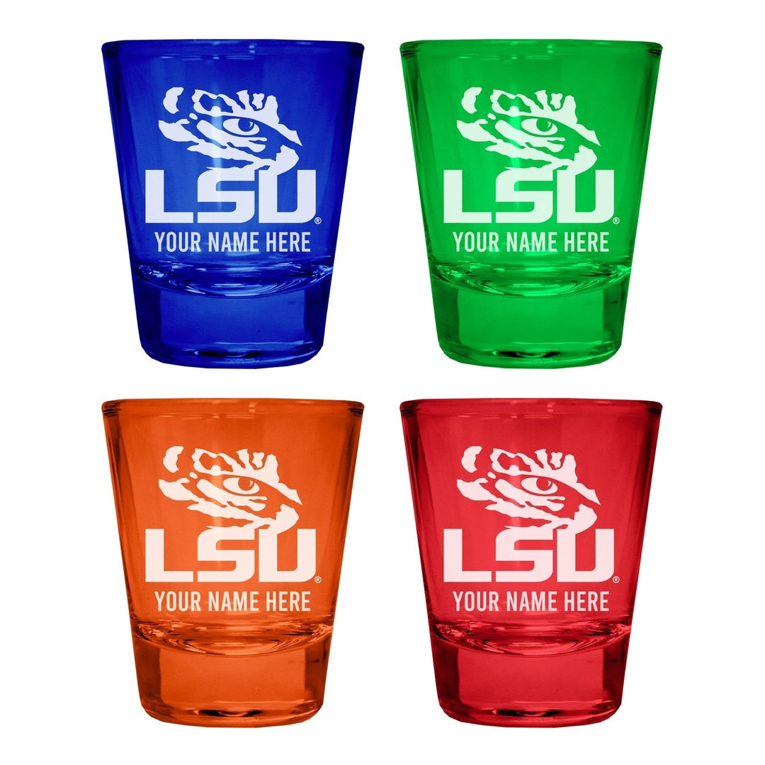 LSU Tigers Customizable Engraved Full Color 2oz Shot Glass Officially Licensed Collegiate Product Image 2