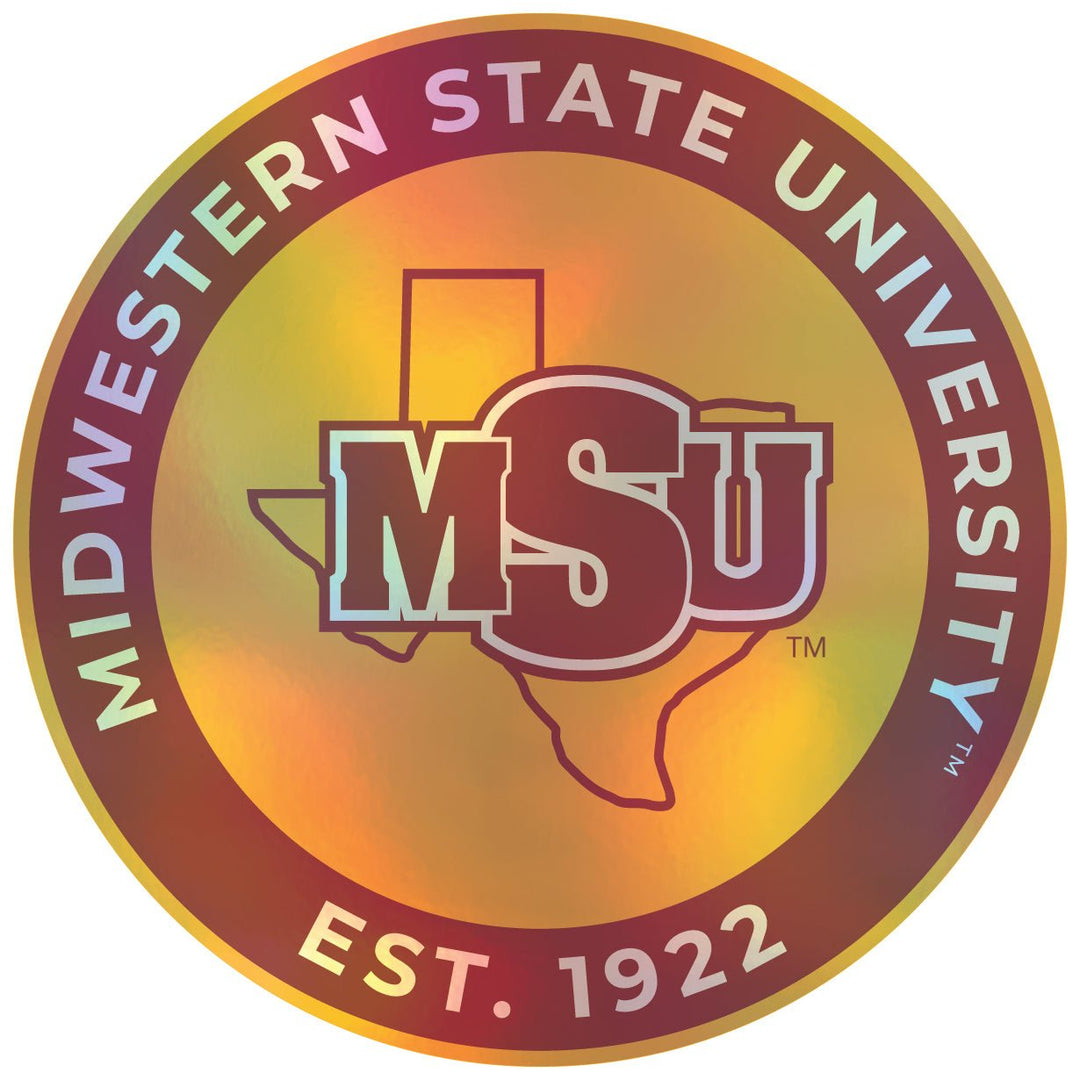 Midwestern State University Mustangs Holographic Vinyl Decal Sticker Officially Licensed Collegiate Product Image 1