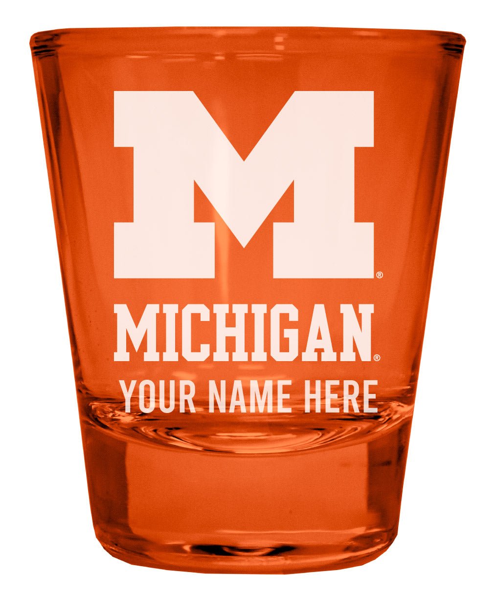 Michigan Wolverines Customizable Engraved Full Color 2oz Shot Glass Officially Licensed Collegiate Product Image 1