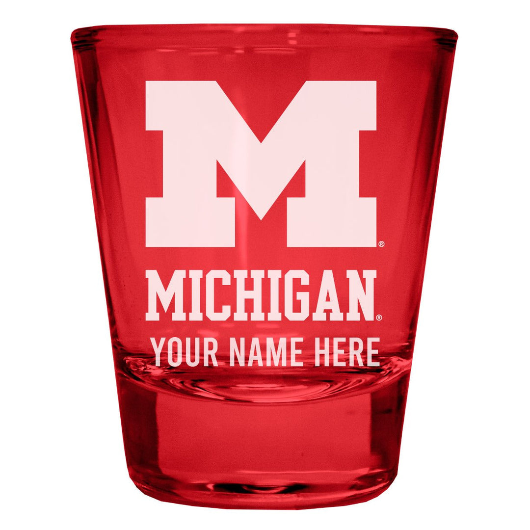 Michigan Wolverines Customizable Engraved Full Color 2oz Shot Glass Officially Licensed Collegiate Product Image 4