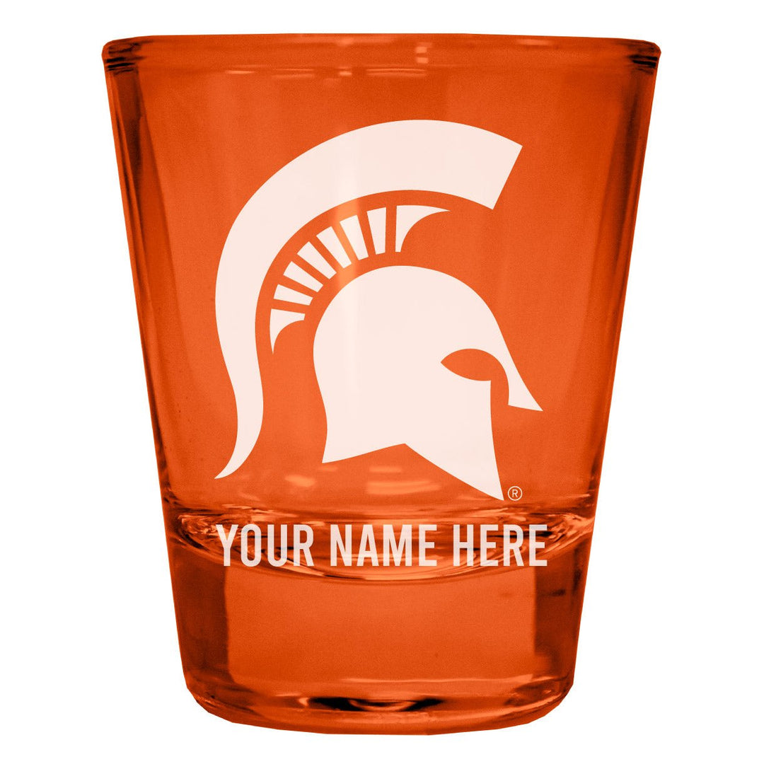 Michigan State Spartans Customizable Engraved Full Color 2oz Shot Glass Officially Licensed Collegiate Product Image 2