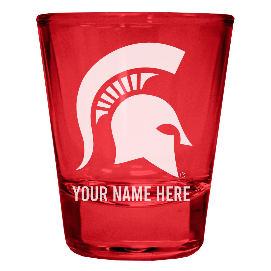 Michigan State Spartans Customizable Engraved Full Color 2oz Shot Glass Officially Licensed Collegiate Product Image 3