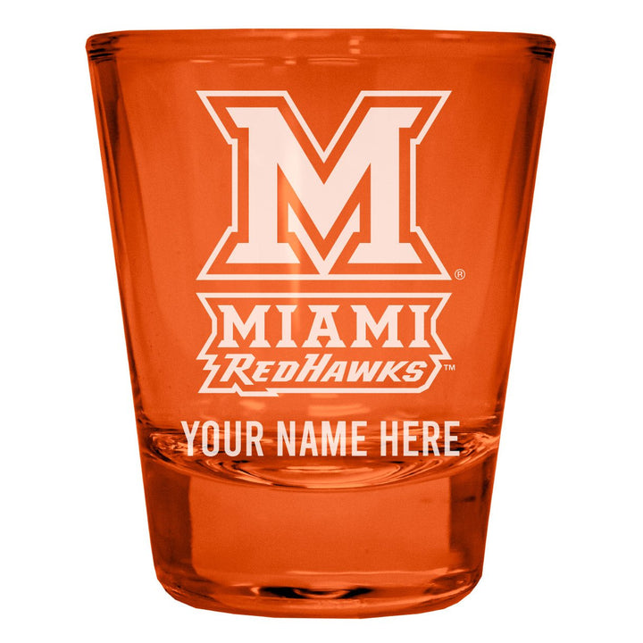 Miami University of Ohio Customizable Engraved Full Color 2oz Shot Glass Officially Licensed Collegiate Product Image 2