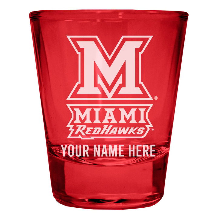 Miami University of Ohio Customizable Engraved Full Color 2oz Shot Glass Officially Licensed Collegiate Product Image 1