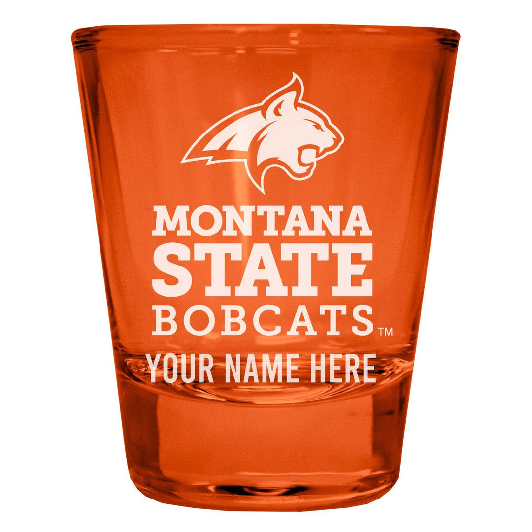 Montana State Bobcats Customizable Engraved Full Color 2oz Shot Glass Officially Licensed Collegiate Product Image 1