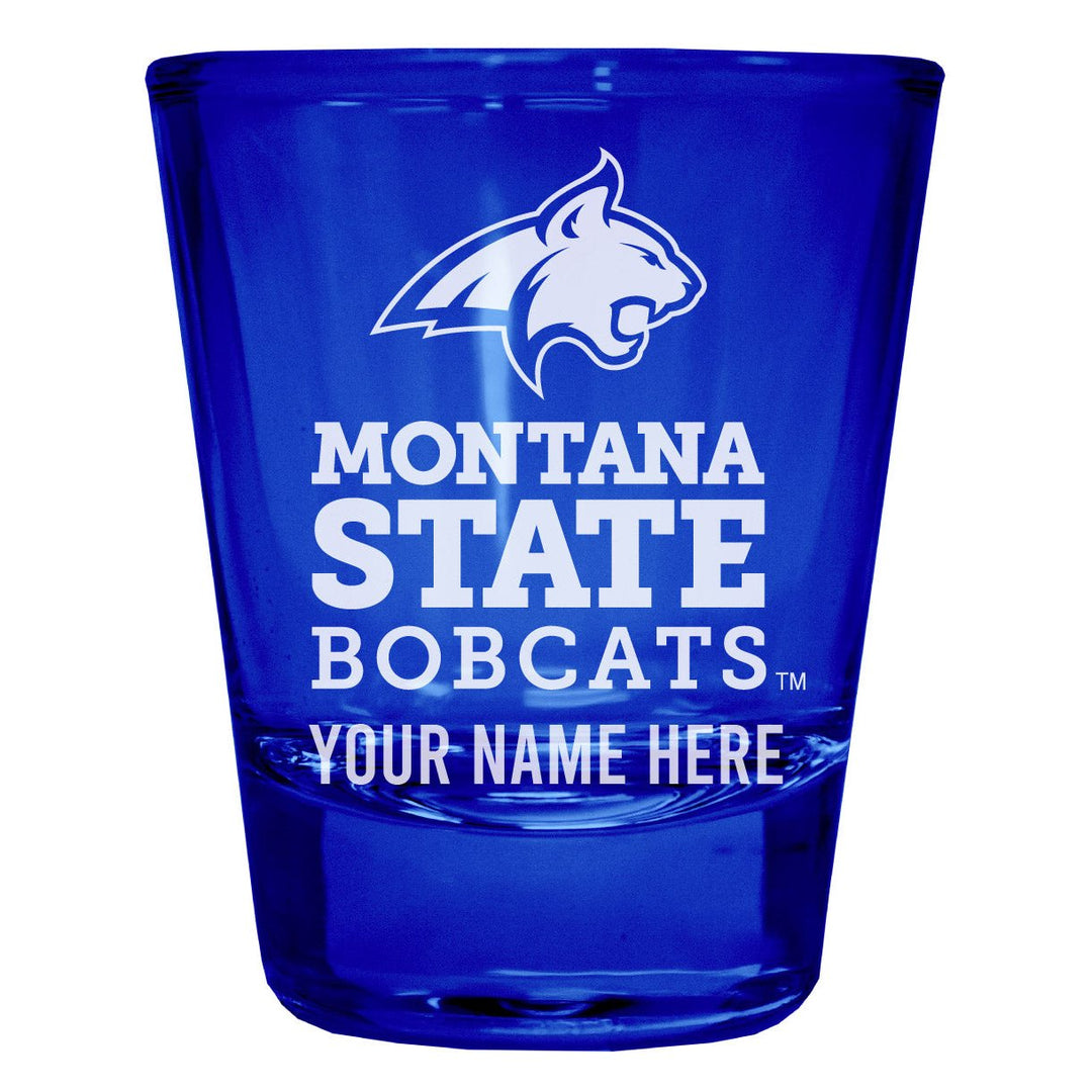 Montana State Bobcats Customizable Engraved Full Color 2oz Shot Glass Officially Licensed Collegiate Product Image 2