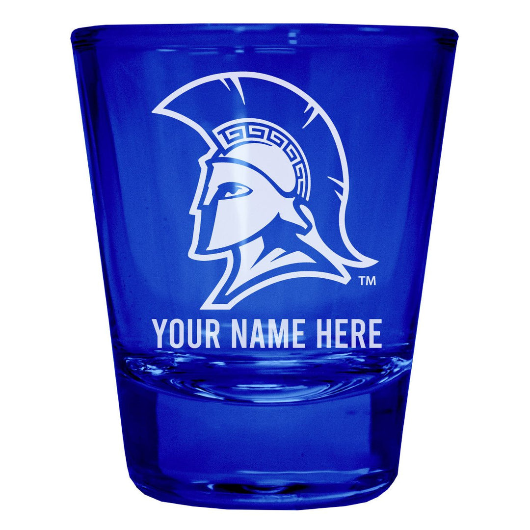 North Carolina Greensboro Spartans Customizable Engraved Full Color 2oz Shot Glass Officially Licensed Collegiate Image 1