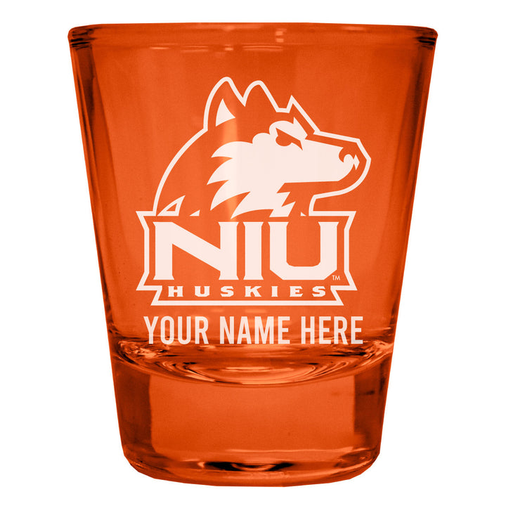 Northern Illinois Huskies Customizable Engraved Full Color 2oz Shot Glass Officially Licensed Collegiate Product Image 2