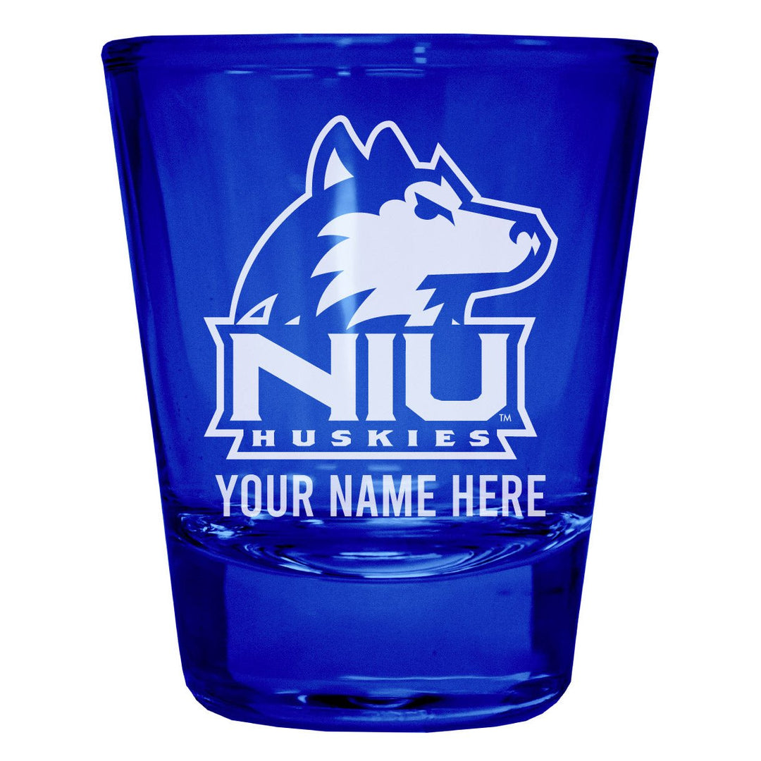 Northern Illinois Huskies Customizable Engraved Full Color 2oz Shot Glass Officially Licensed Collegiate Product Image 3