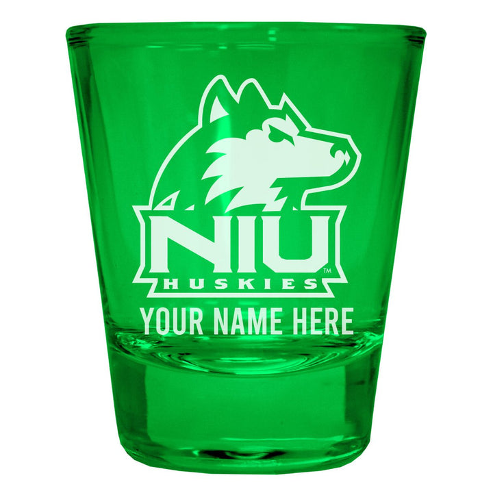 Northern Illinois Huskies Customizable Engraved Full Color 2oz Shot Glass Officially Licensed Collegiate Product Image 4