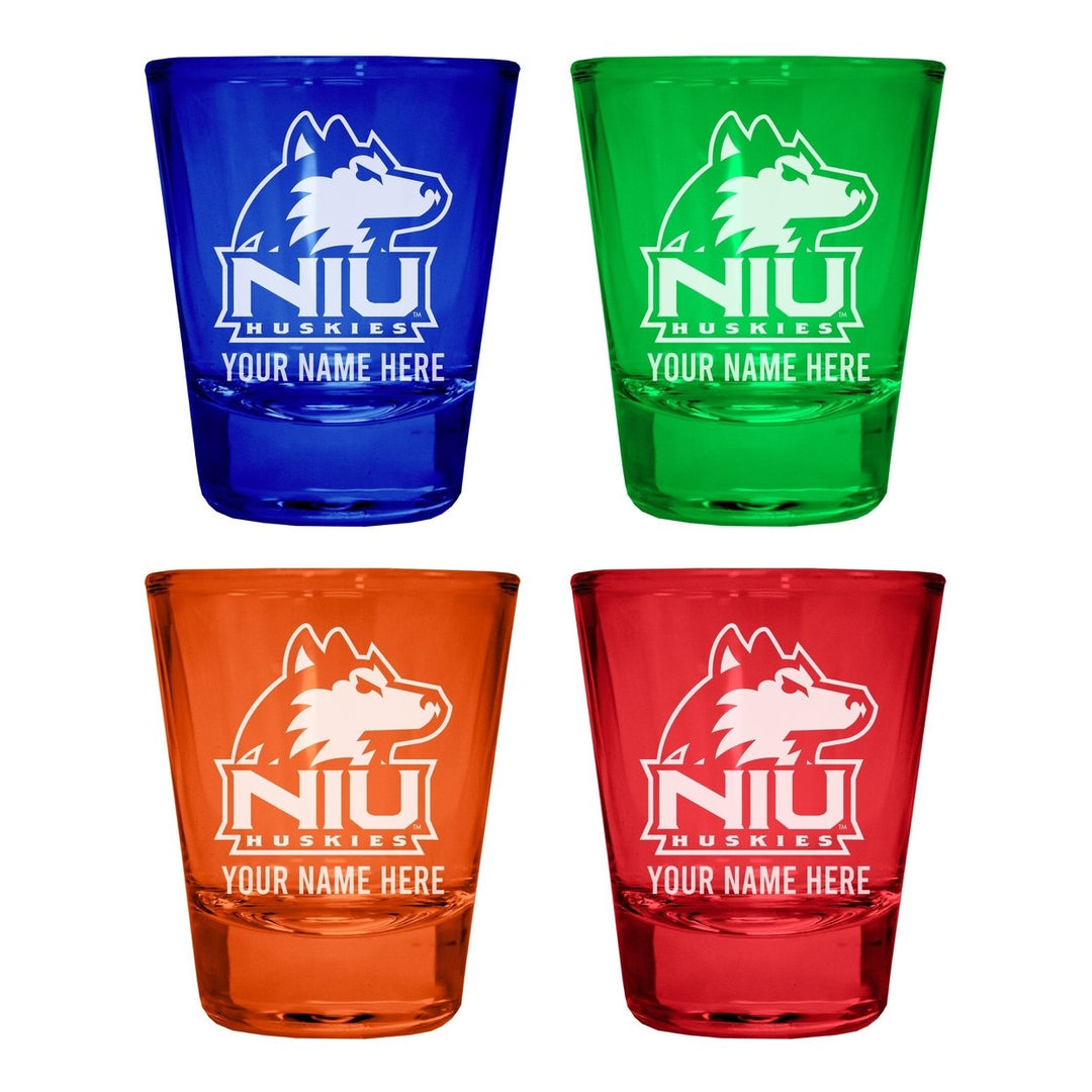 Northern Illinois Huskies Customizable Engraved Full Color 2oz Shot Glass Officially Licensed Collegiate Product Image 4