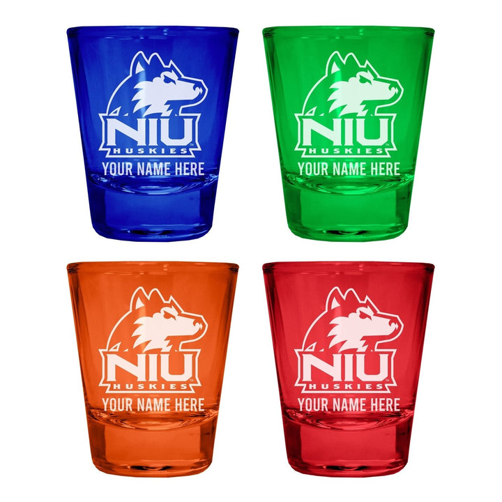 Northern Illinois Huskies Customizable Engraved Full Color 2oz Shot Glass Officially Licensed Collegiate Product Image 4