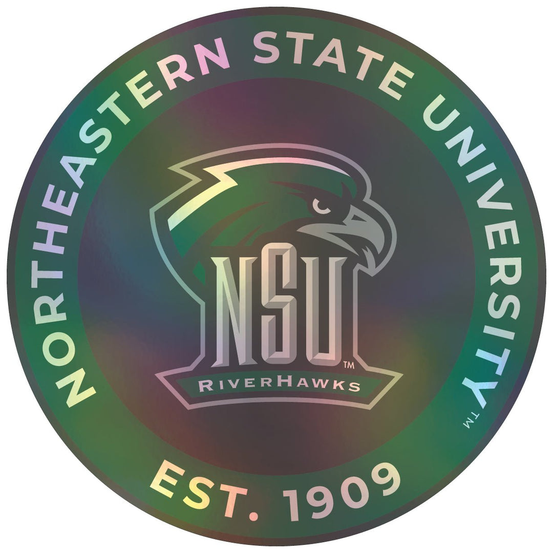 Northeastern State University Riverhawks Holographic Vinyl Decal Sticker Officially Licensed Collegiate Product Image 1