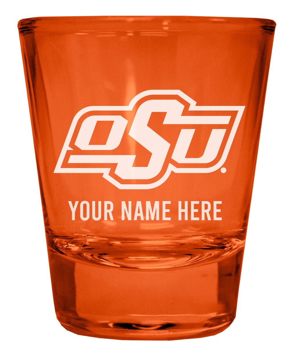 Oklahoma State Cowboys Customizable Engraved Full Color 2oz Shot Glass Officially Licensed Collegiate Product Image 2