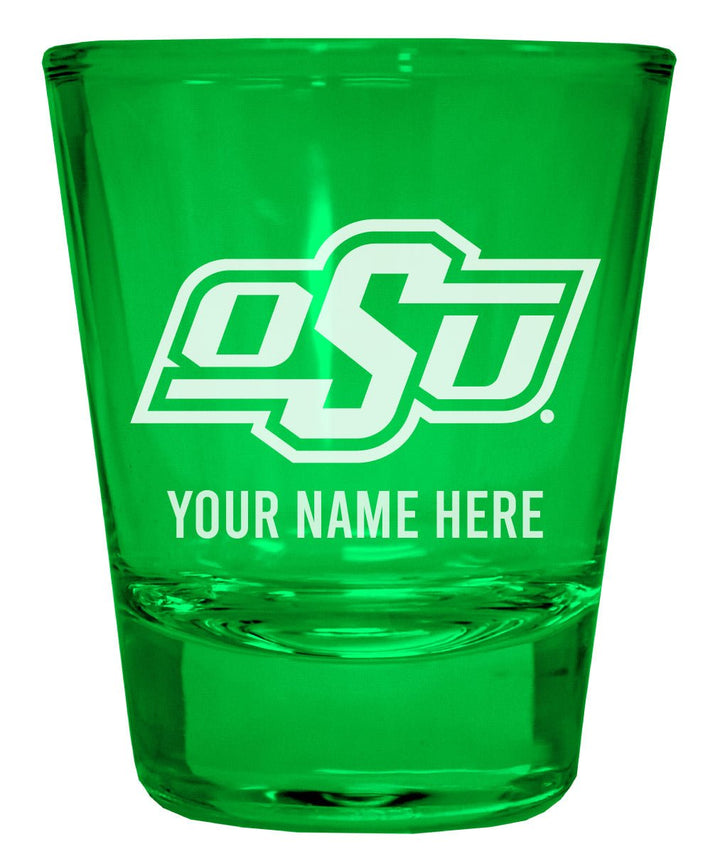 Oklahoma State Cowboys Customizable Engraved Full Color 2oz Shot Glass Officially Licensed Collegiate Product Image 3