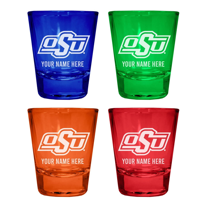 Oklahoma State Cowboys Customizable Engraved Full Color 2oz Shot Glass Officially Licensed Collegiate Product Image 4