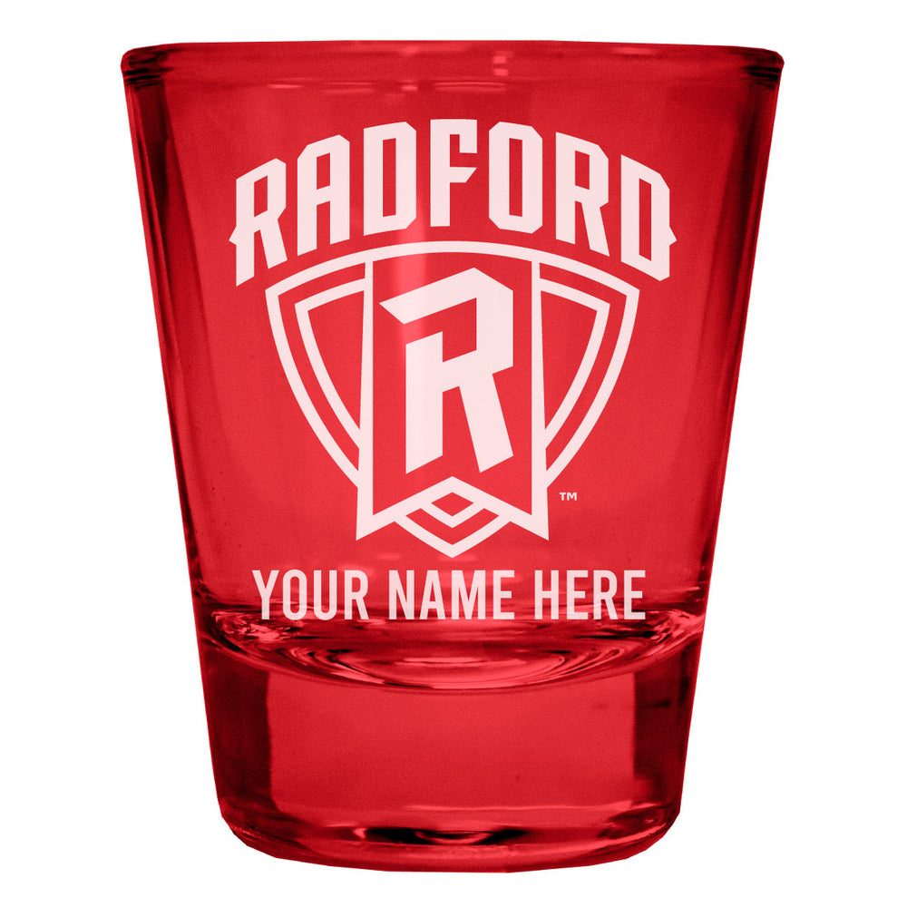 Radford University Highlanders Customizable Engraved Full Color 2oz Shot Glass Officially Licensed Collegiate Product Image 2