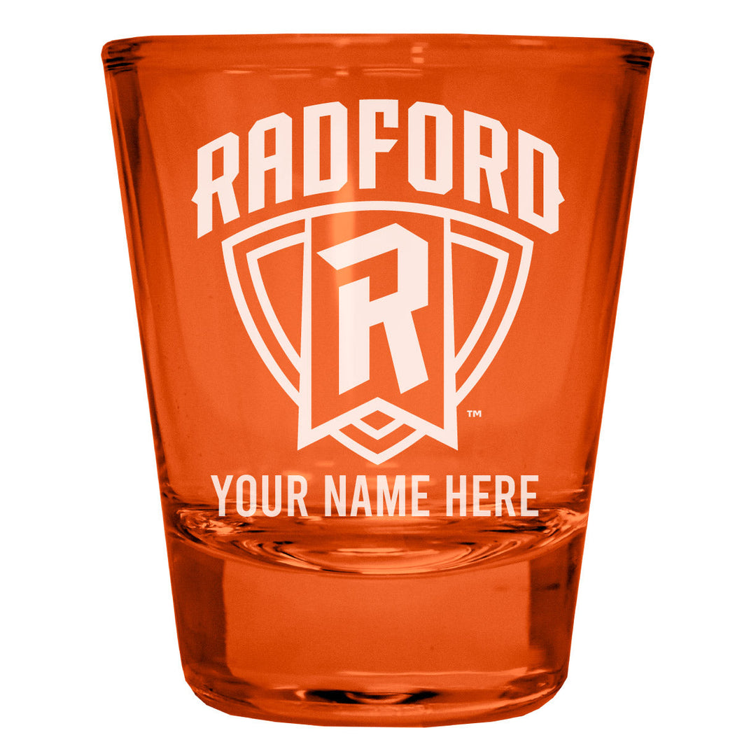 Radford University Highlanders Customizable Engraved Full Color 2oz Shot Glass Officially Licensed Collegiate Product Image 3