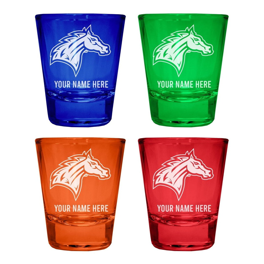 Rider University Broncs Customizable Engraved Full Color 2oz Shot Glass Officially Licensed Collegiate Product Image 3