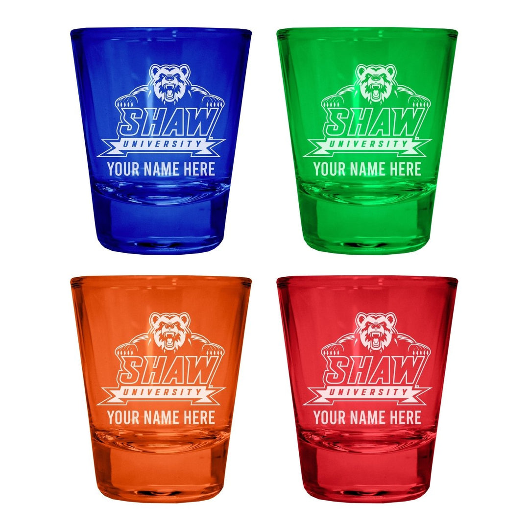 Shaw University Bears Customizable Engraved Full Color 2oz Shot Glass Officially Licensed Collegiate Product Image 1