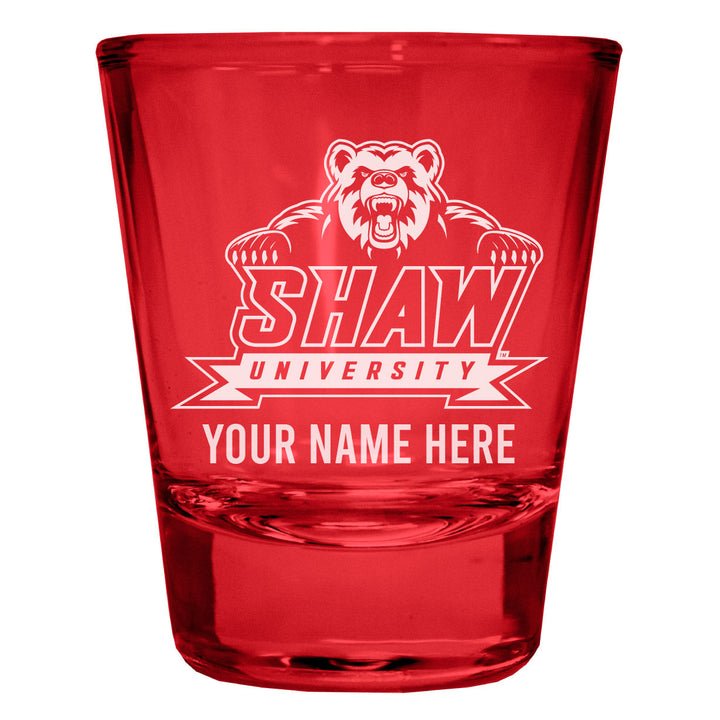 Shaw University Bears Customizable Engraved Full Color 2oz Shot Glass Officially Licensed Collegiate Product Image 3