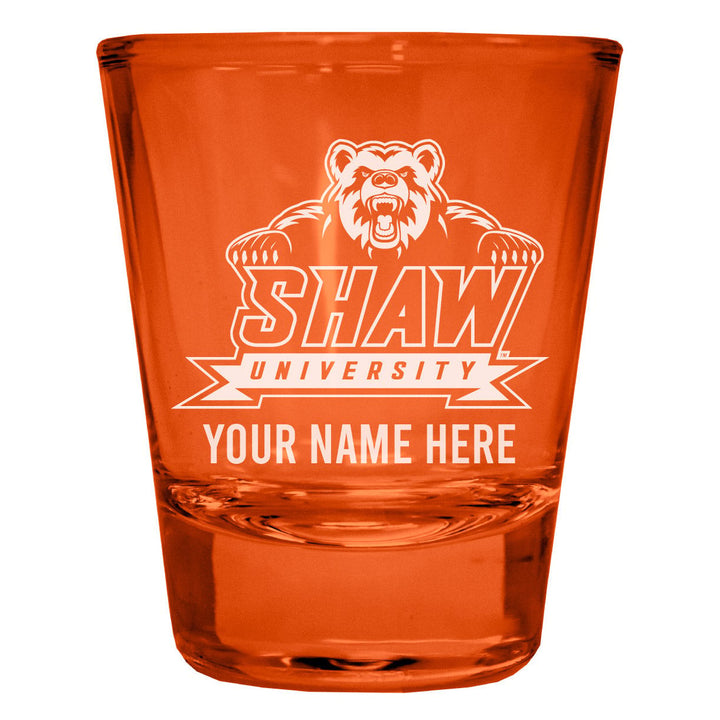 Shaw University Bears Customizable Engraved Full Color 2oz Shot Glass Officially Licensed Collegiate Product Image 4