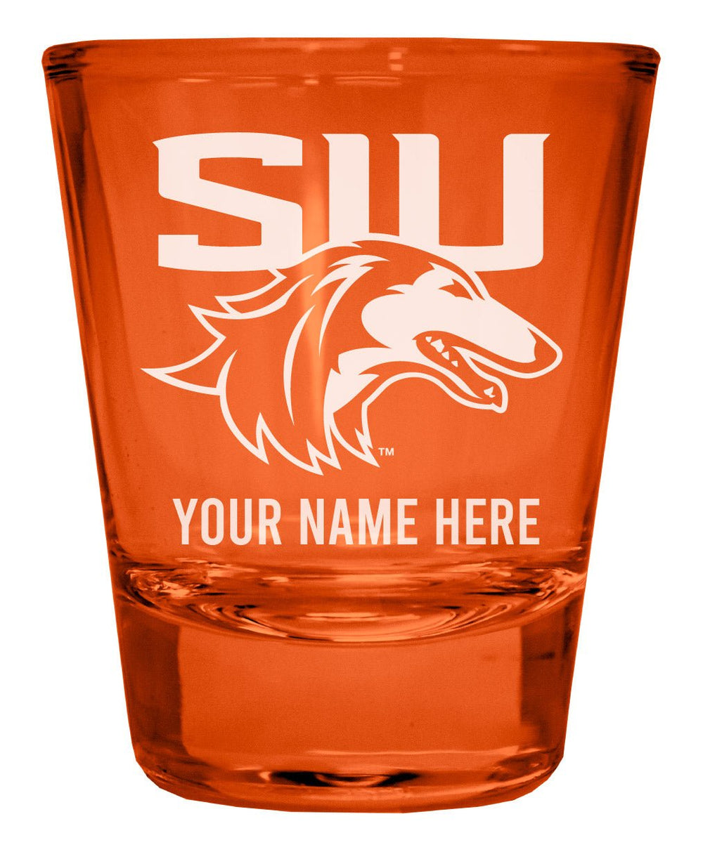 Southern Illinois Salukis Customizable Engraved Full Color 2oz Shot Glass Officially Licensed Collegiate Product Image 2