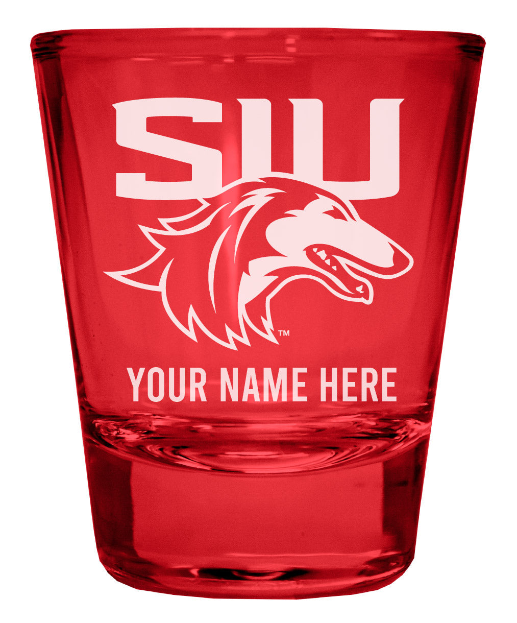 Southern Illinois Salukis Customizable Engraved Full Color 2oz Shot Glass Officially Licensed Collegiate Product Image 3