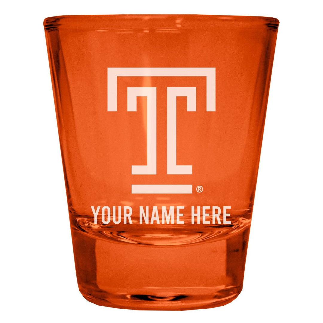 Temple University Customizable Engraved Full Color 2oz Shot Glass Officially Licensed Collegiate Product Image 1