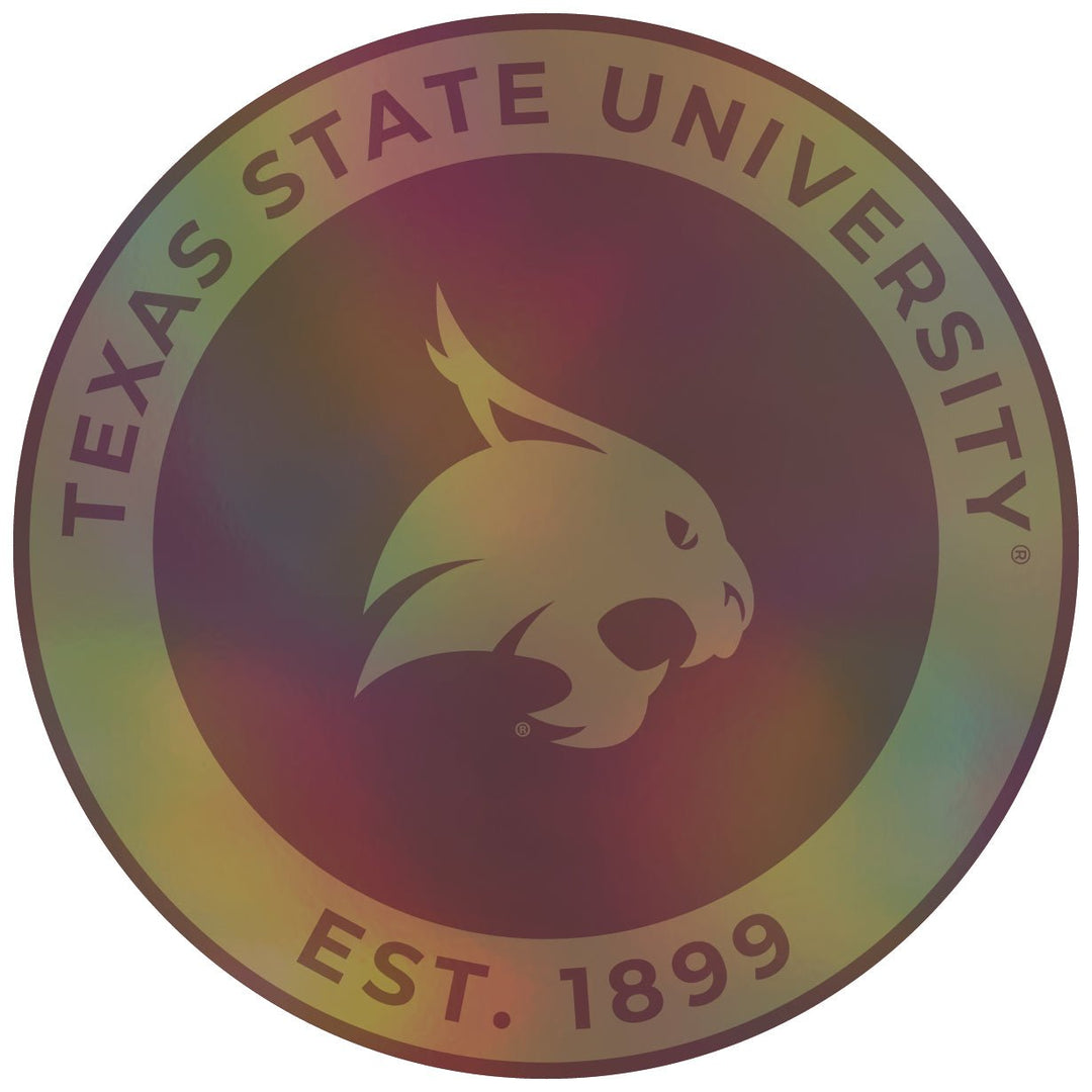 Texas State Bobcats Holographic Vinyl Decal Sticker Officially Licensed Collegiate Product Image 1