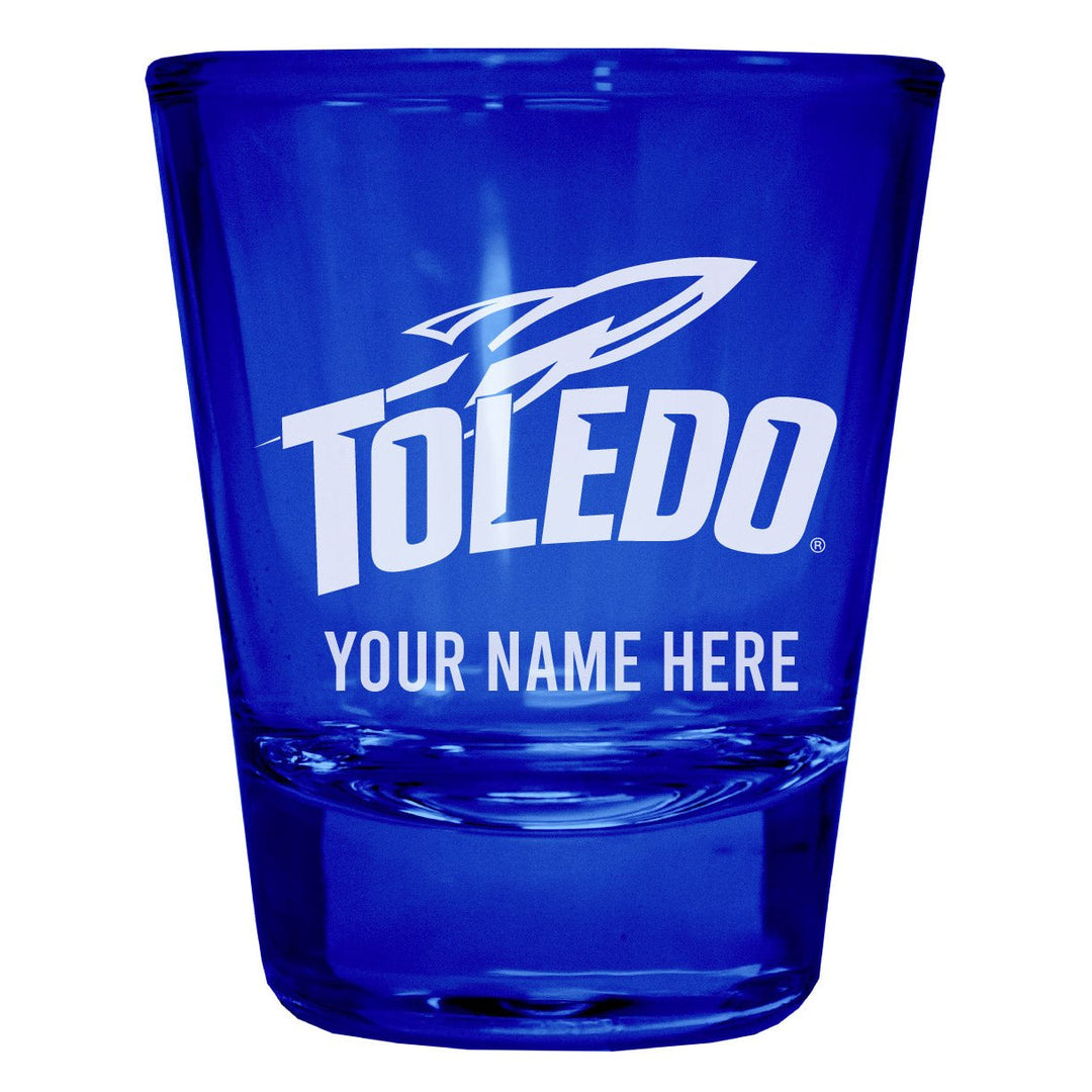 Toledo Rockets Customizable Engraved Full Color 2oz Shot Glass Officially Licensed Collegiate Product Image 1