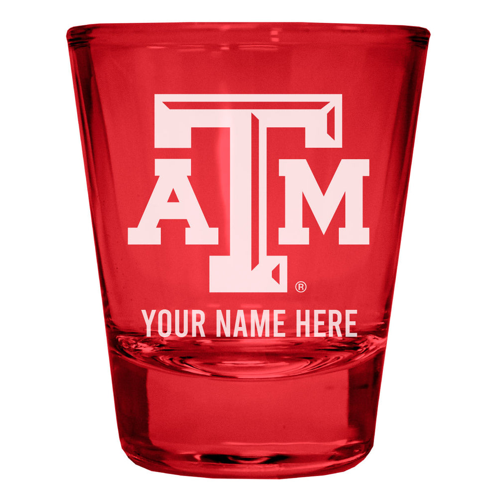 Texas AandM Aggies Customizable Engraved Full Color 2oz Shot Glass Officially Licensed Collegiate Product Image 2