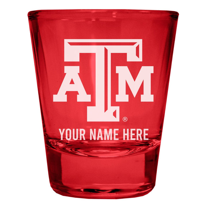 Texas AandM Aggies Customizable Engraved Full Color 2oz Shot Glass Officially Licensed Collegiate Product Image 1