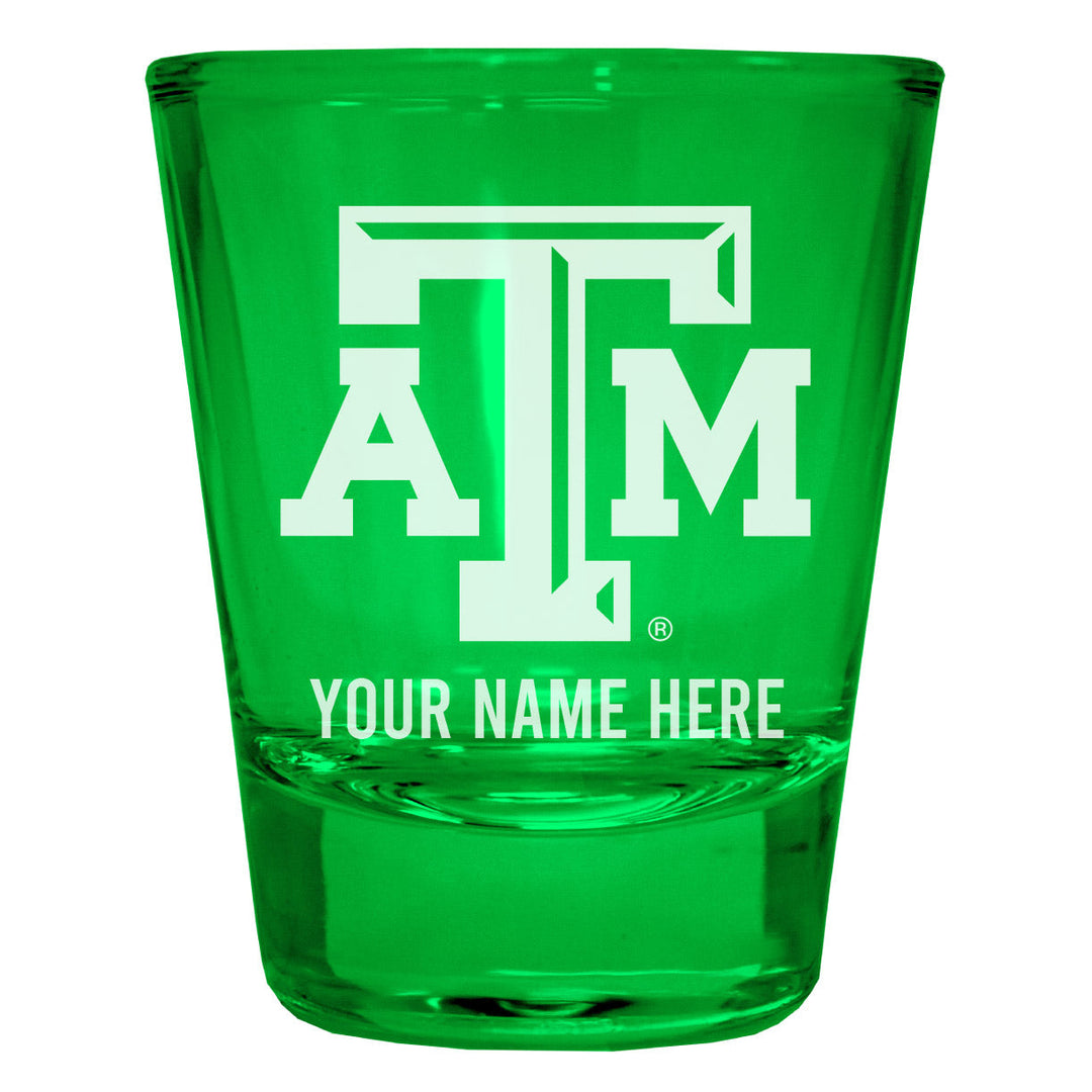 Texas AandM Aggies Customizable Engraved Full Color 2oz Shot Glass Officially Licensed Collegiate Product Image 3