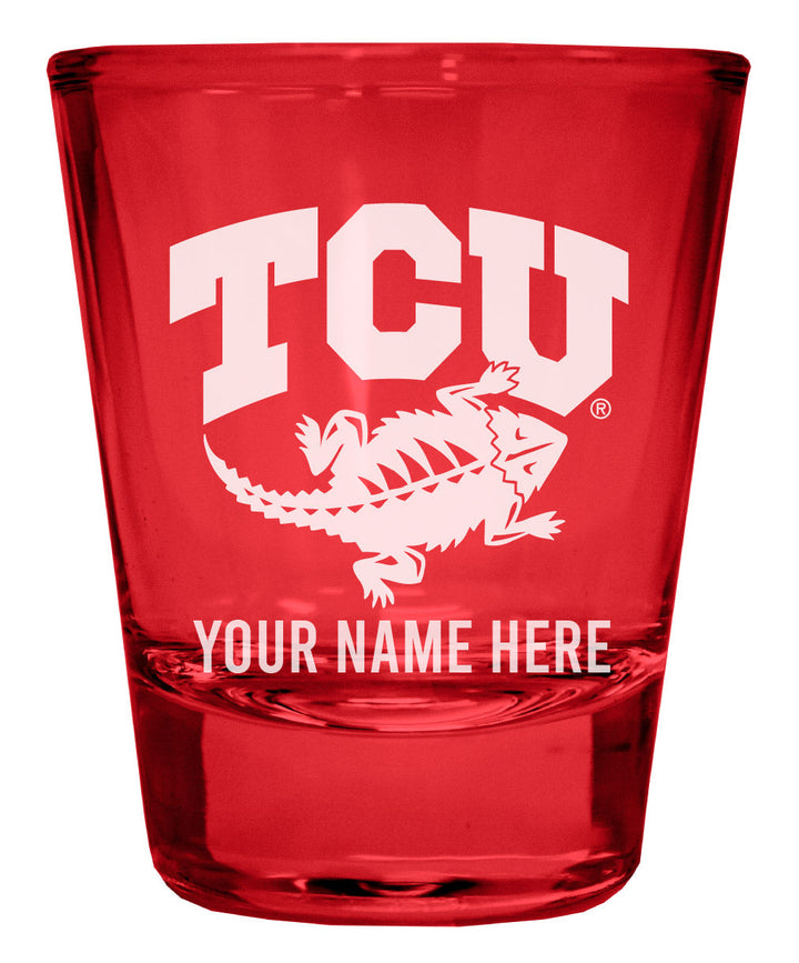 Texas Christian University Customizable Engraved Full Color 2oz Shot Glass Officially Licensed Collegiate Product Image 3