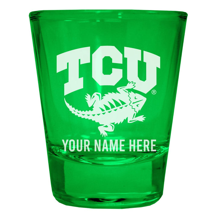 Texas Christian University Customizable Engraved Full Color 2oz Shot Glass Officially Licensed Collegiate Product Image 4