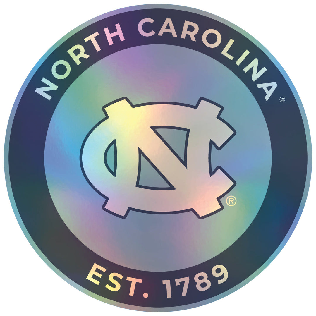 UNC Tar Heels Holographic Vinyl Decal Sticker Officially Licensed Collegiate Product Image 1