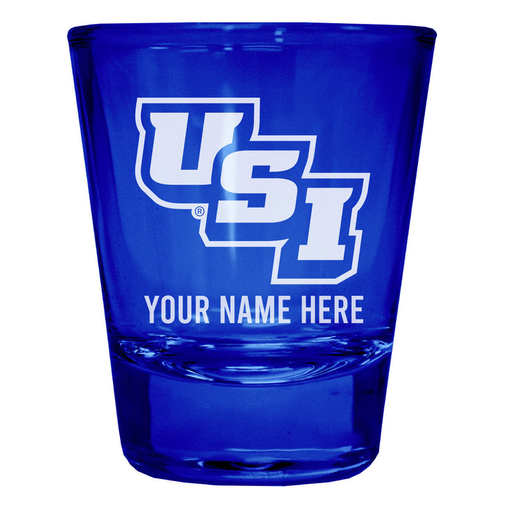 University of Southern Indiana Customizable Engraved Full Color 2oz Shot Glass Officially Licensed Collegiate Product Image 3