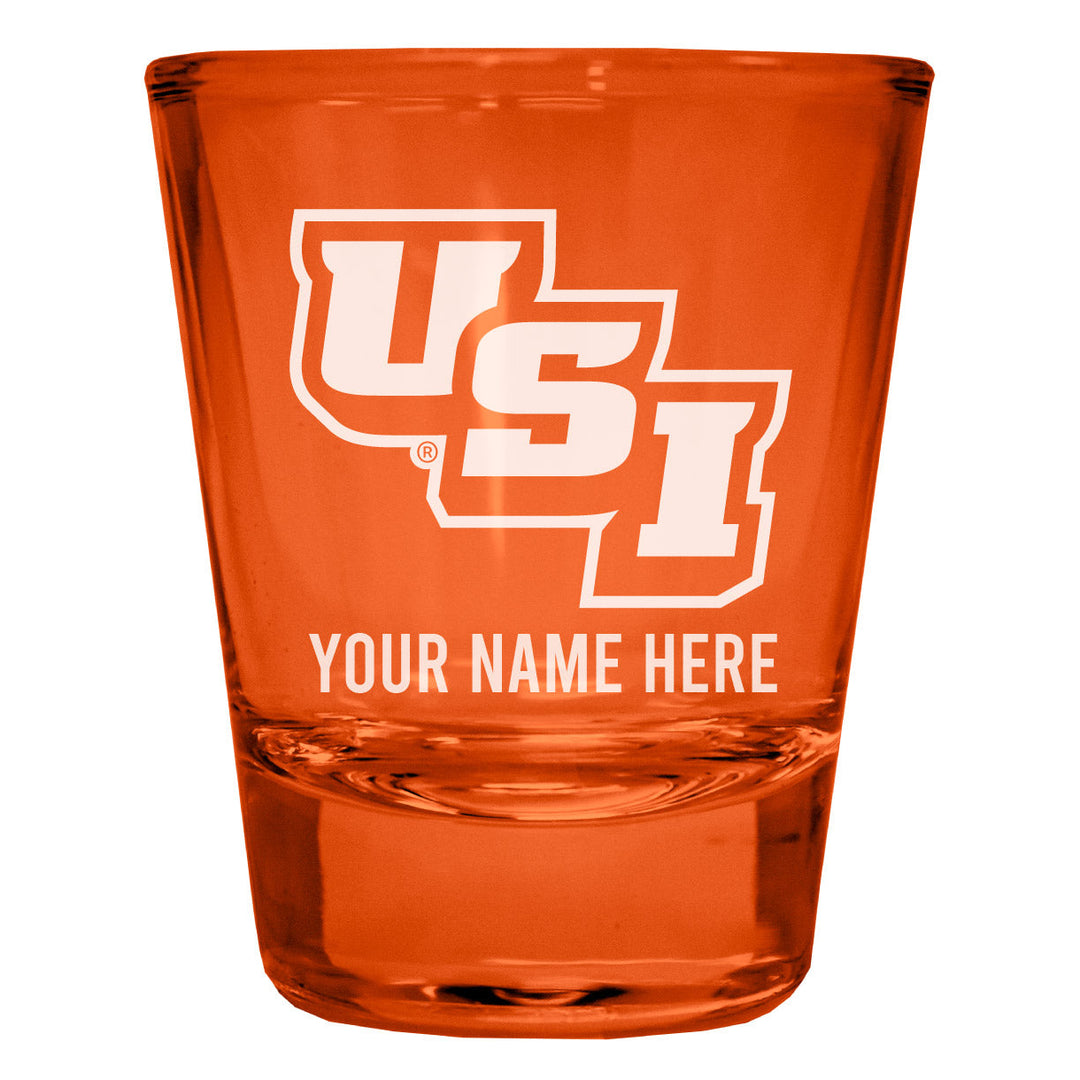 University of Southern Indiana Customizable Engraved Full Color 2oz Shot Glass Officially Licensed Collegiate Product Image 4