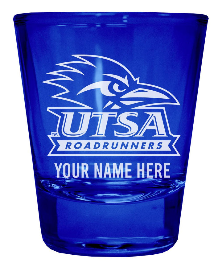 UTSA Road Runners Customizable Engraved Full Color 2oz Shot Glass Officially Licensed Collegiate Product Image 2