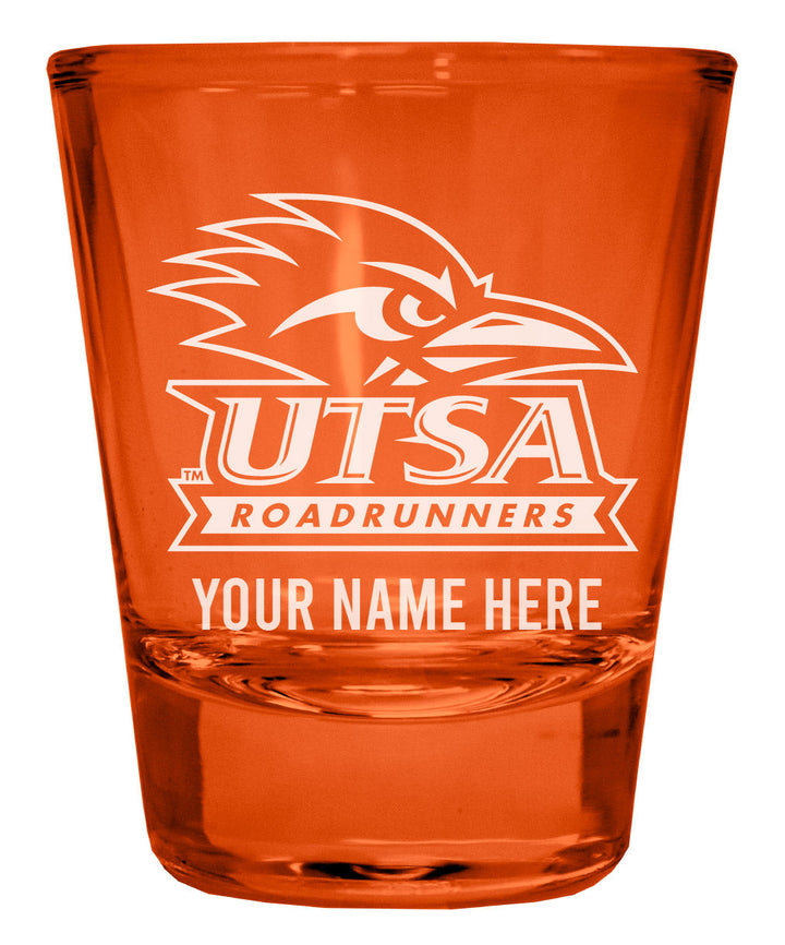 UTSA Road Runners Customizable Engraved Full Color 2oz Shot Glass Officially Licensed Collegiate Product Image 3