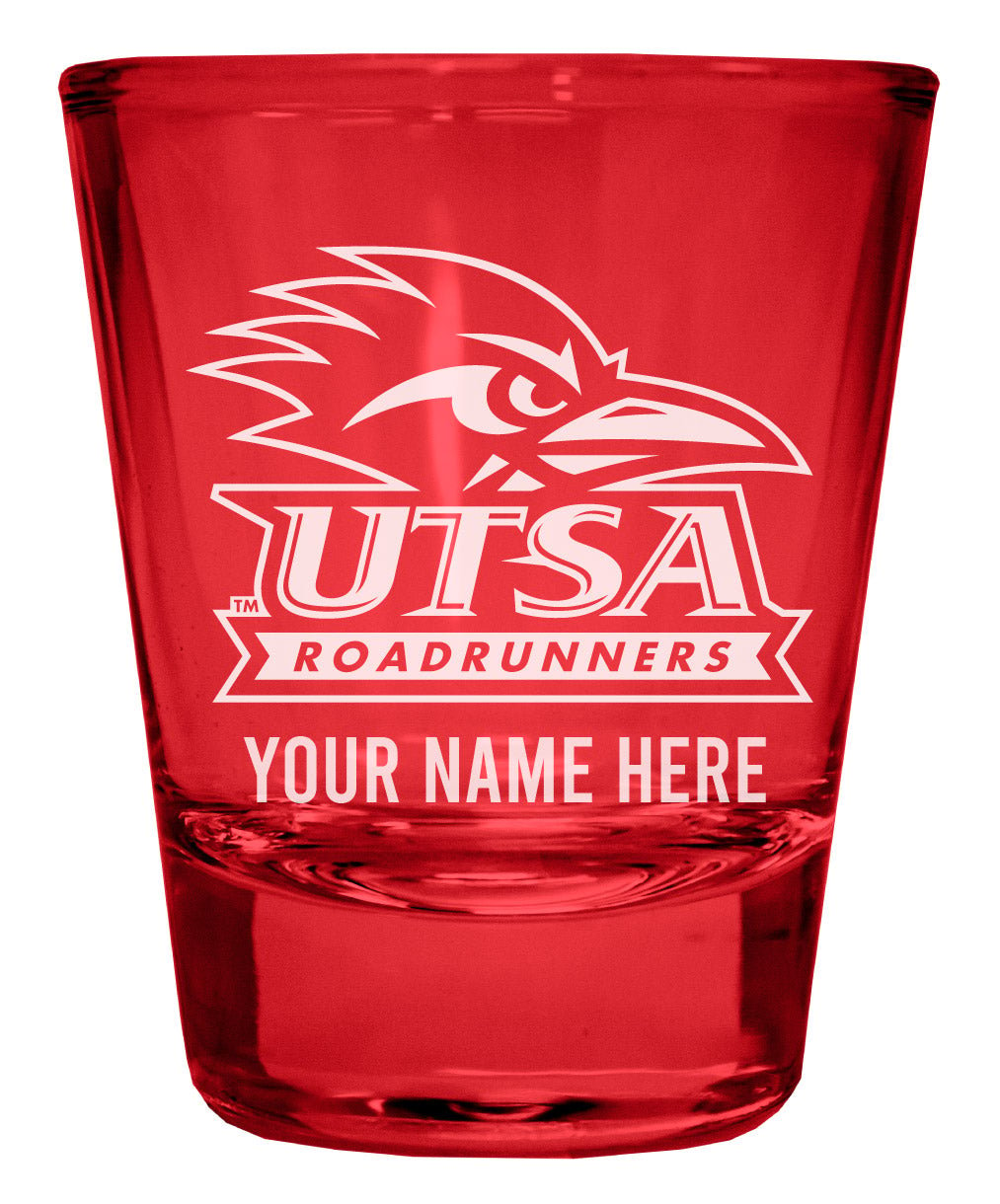 UTSA Road Runners Customizable Engraved Full Color 2oz Shot Glass Officially Licensed Collegiate Product Image 4