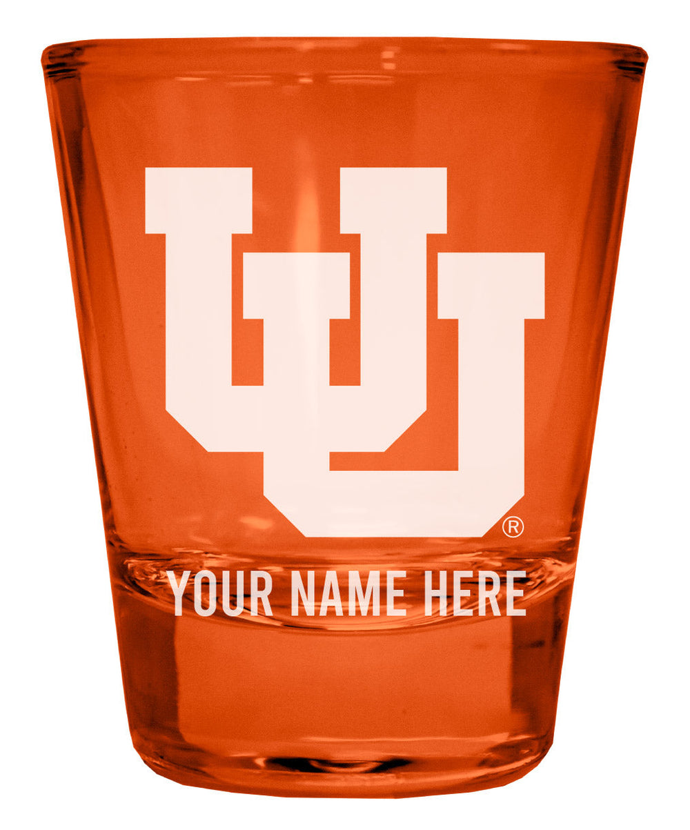 Utah Utes Customizable Engraved Full Color 2oz Shot Glass Officially Licensed Collegiate Product Image 2