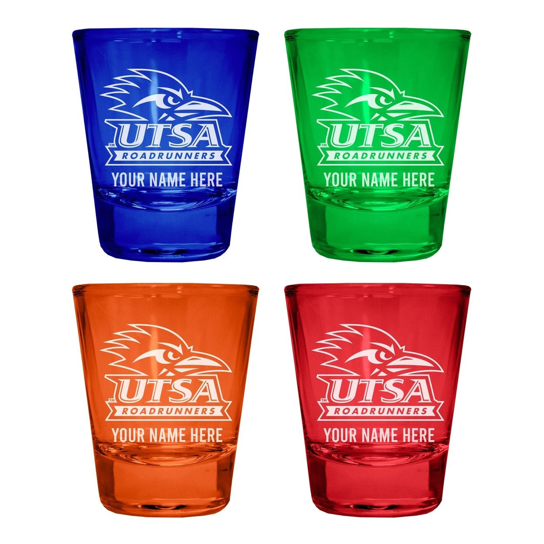 UTSA Road Runners Customizable Engraved Full Color 2oz Shot Glass Officially Licensed Collegiate Product Image 4